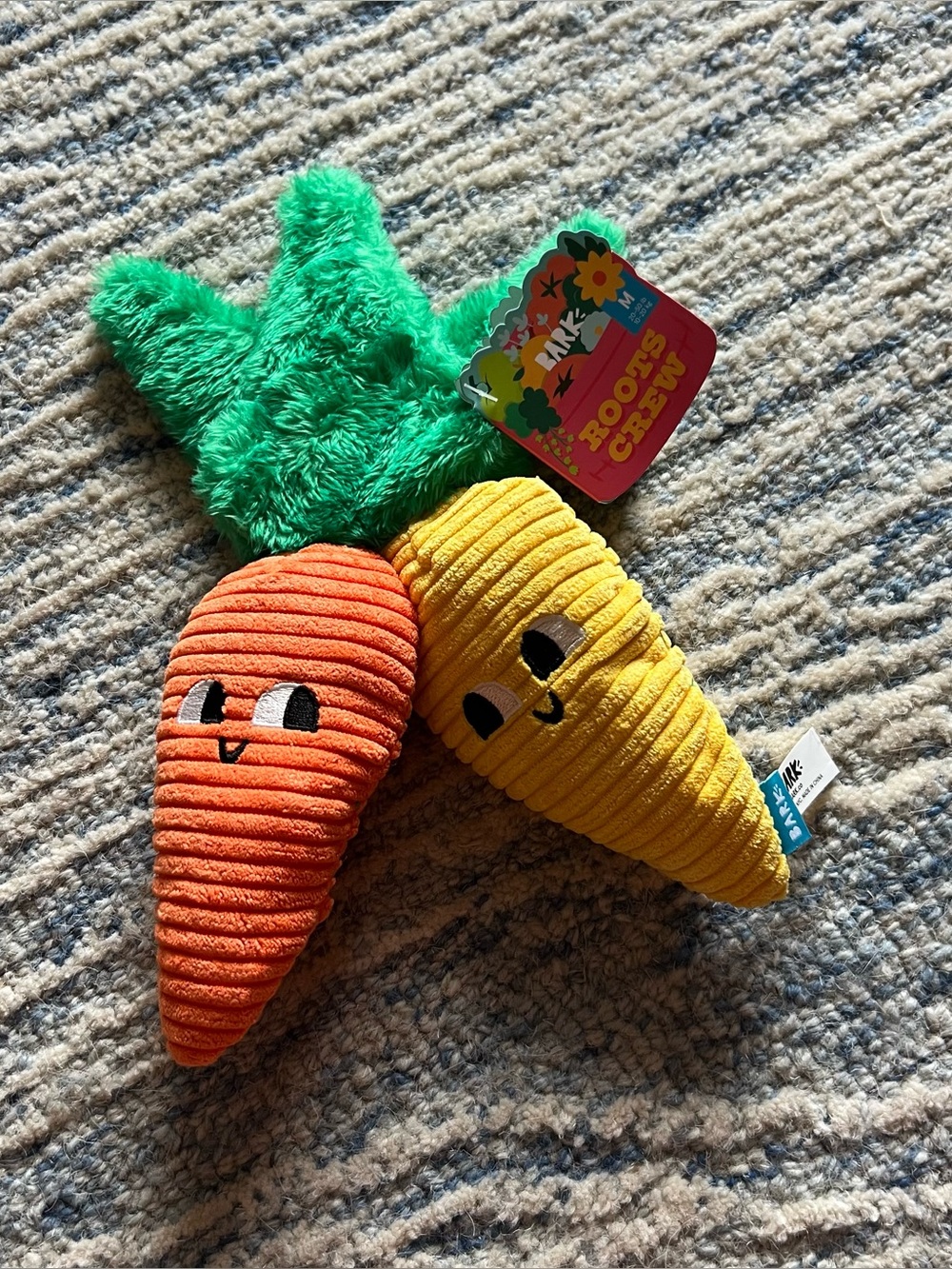 Bark Roots Crew Carrots Dog Toy NWT